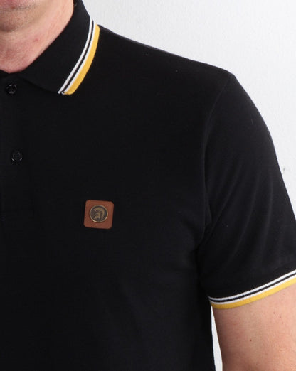 Trojan Tipped Pique Polo Shirt Black
