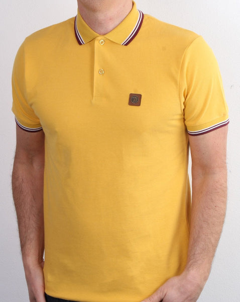 Trojan Tipped Pique Polo Shirt Mustard