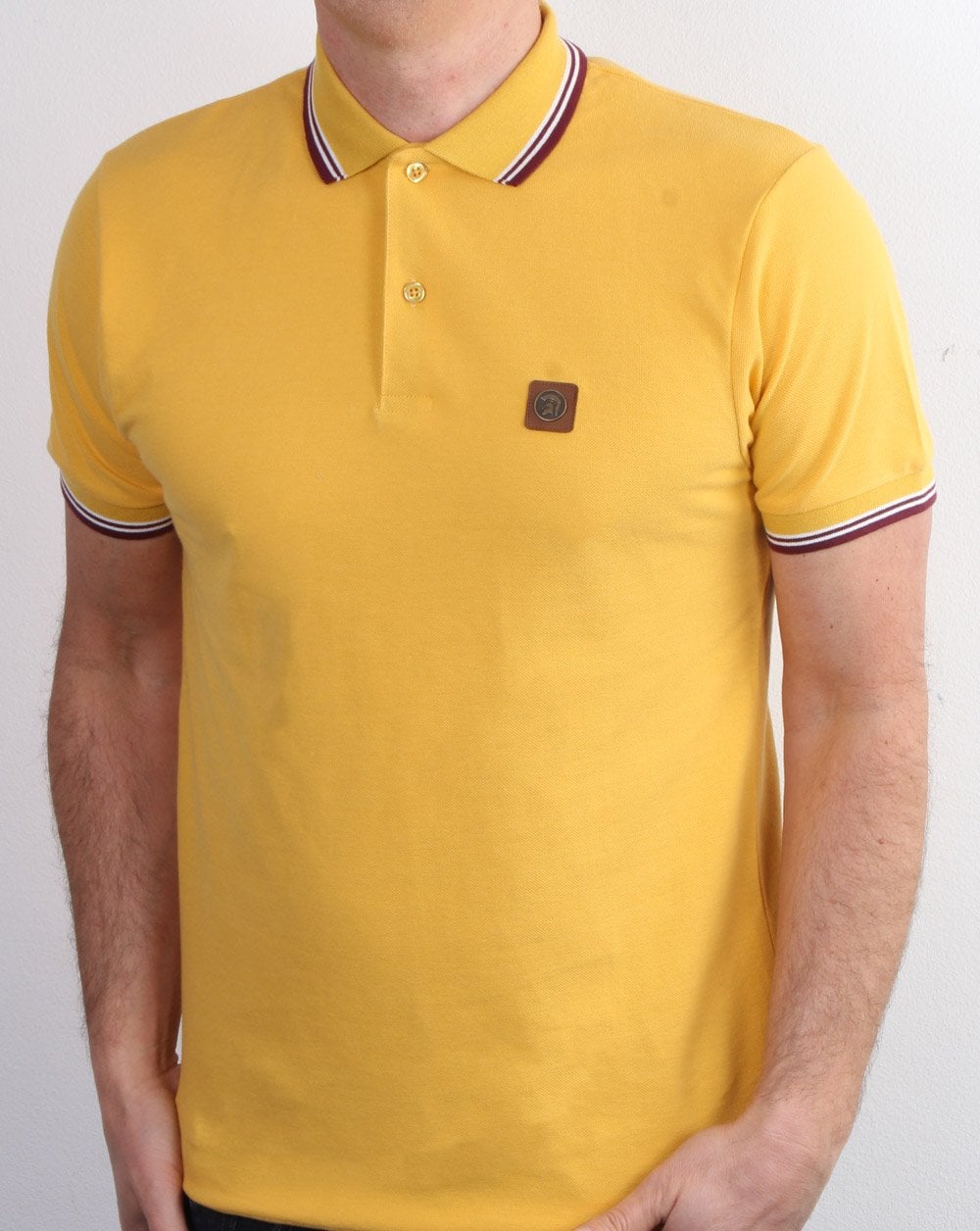 Trojan Tipped Pique Polo Shirt Mustard