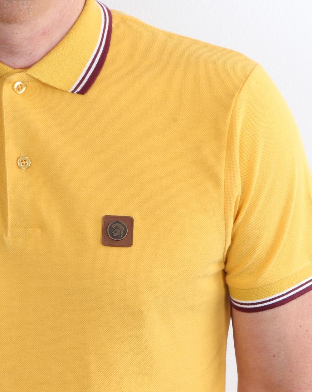 Trojan Tipped Pique Polo Shirt Mustard