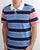 Lacoste Striped Polo Shirt Navy/Pink