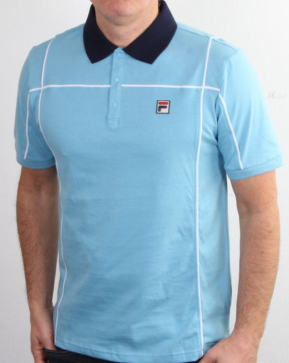 Fila Vintage Terrinda Polo Shirt Sky Blue/navy
