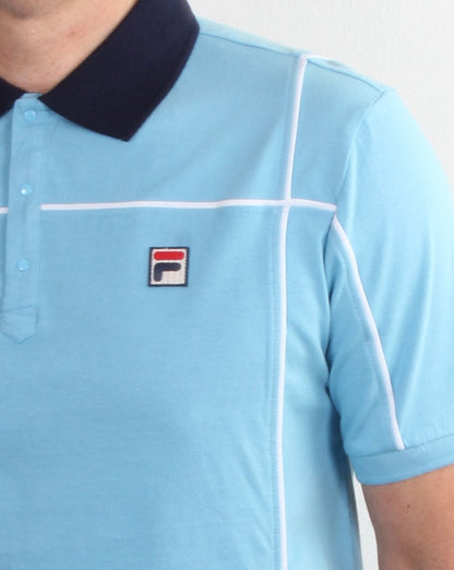 Fila Vintage Terrinda Polo Shirt Sky Blue/navy
