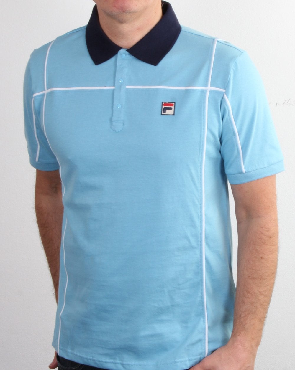 Fila Vintage Terrinda Polo Shirt Sky Blue/navy