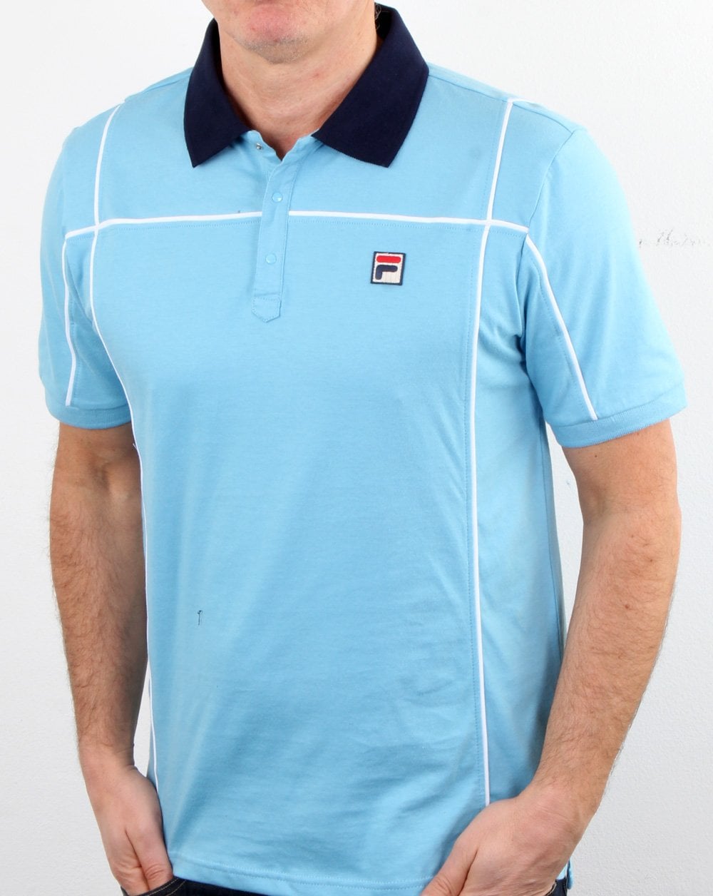 Fila Vintage Terrinda Polo Shirt Sky Blue/navy