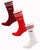 Adidas Originals 3 Pack Crew Socks White/burgundy/scarlet
