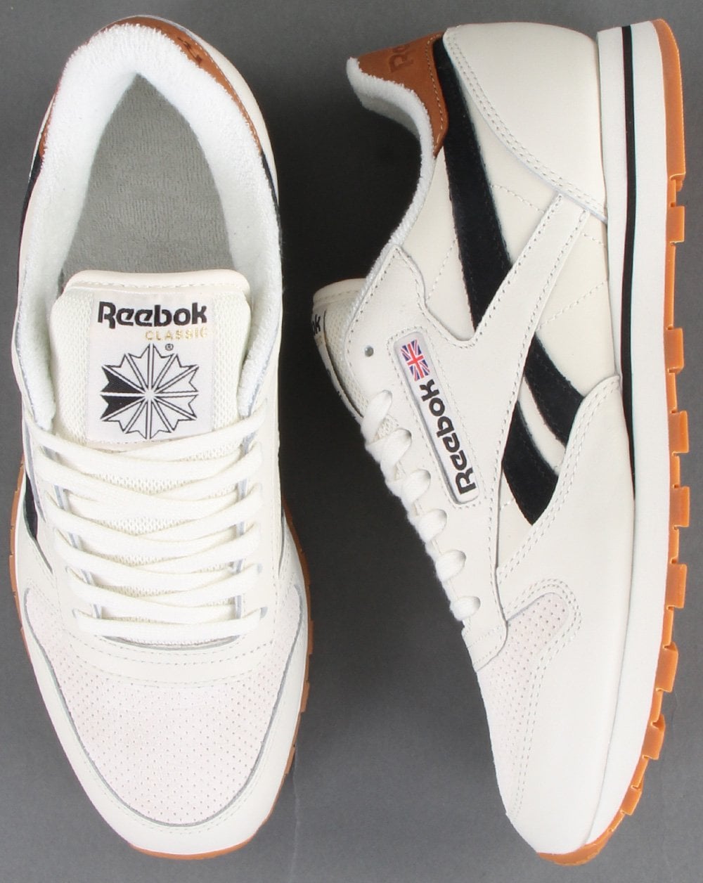 Reebok Classic Leather Trainers Chalk/Black