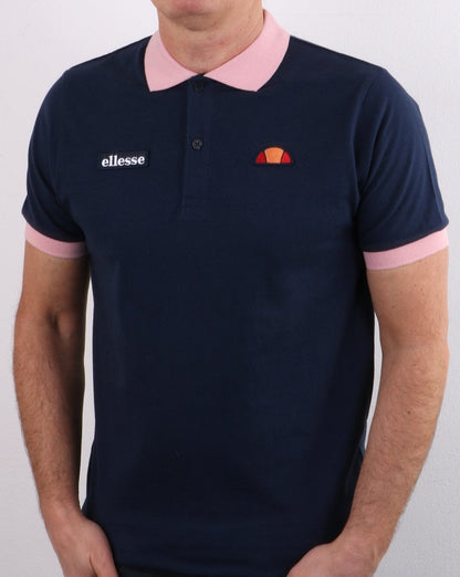 Ellesse Lessepsia Polo Shirt Navy/pink