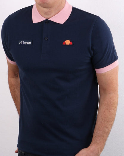 Ellesse Lessepsia Polo Shirt Navy/pink