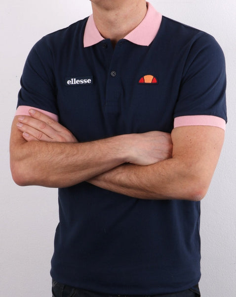 Ellesse Lessepsia Polo Shirt Navy/pink