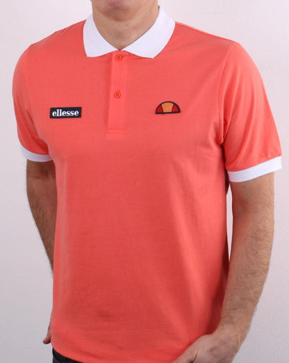 Ellesse Lessepsia Polo Shirt Coral/White