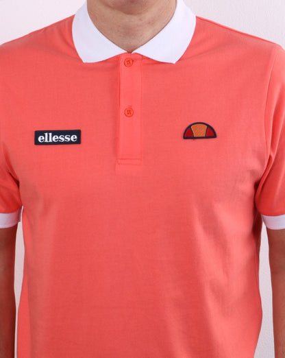 Ellesse Lessepsia Polo Shirt Coral/White