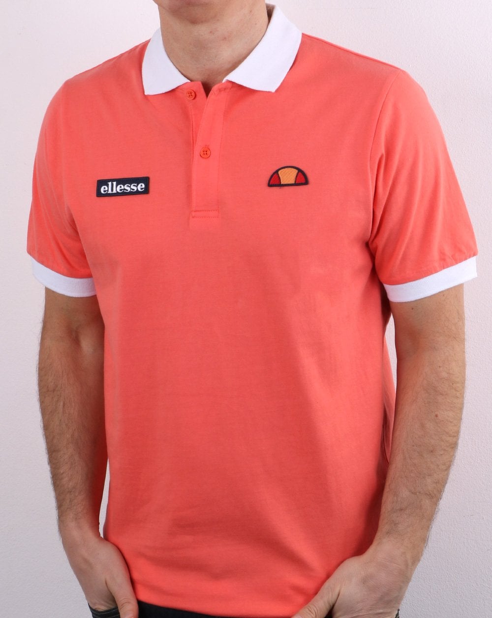 Ellesse Lessepsia Polo Shirt Coral/White