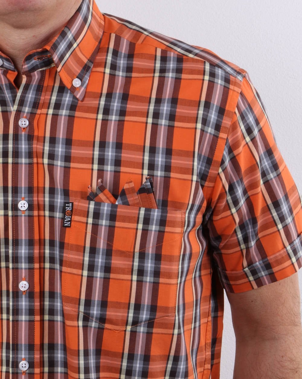 Trojan Check Shirt Orange