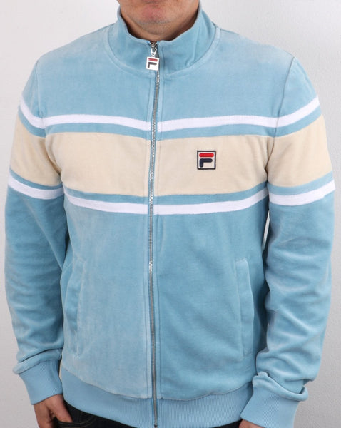 Fila Vintage Slane Velour Track Top Sky Blue/Cream/White