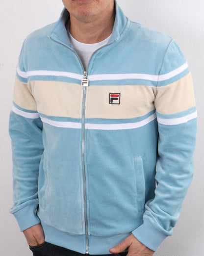 Fila Vintage Slane Velour Track Top Sky Blue/Cream/White