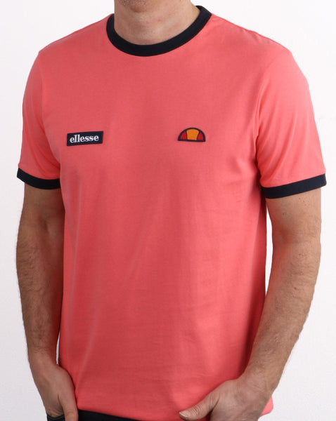 Ellesse Ringer Tee Coral/navy