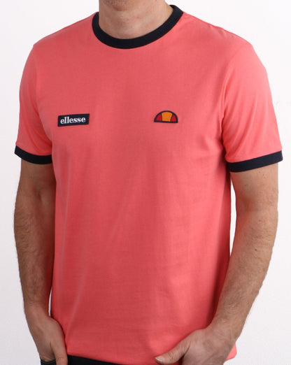 Ellesse Ringer Tee Coral/navy