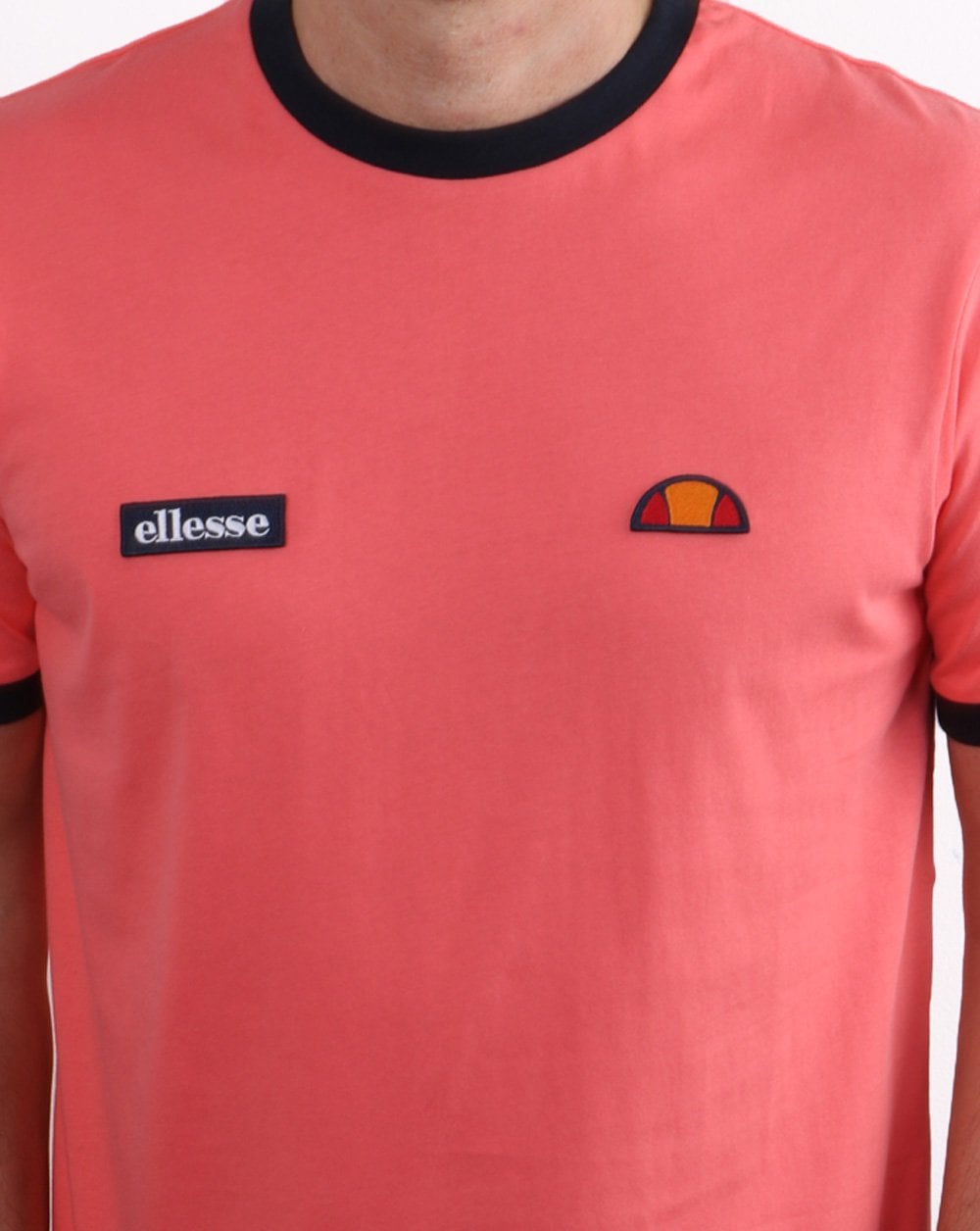 Ellesse Ringer Tee Coral/navy