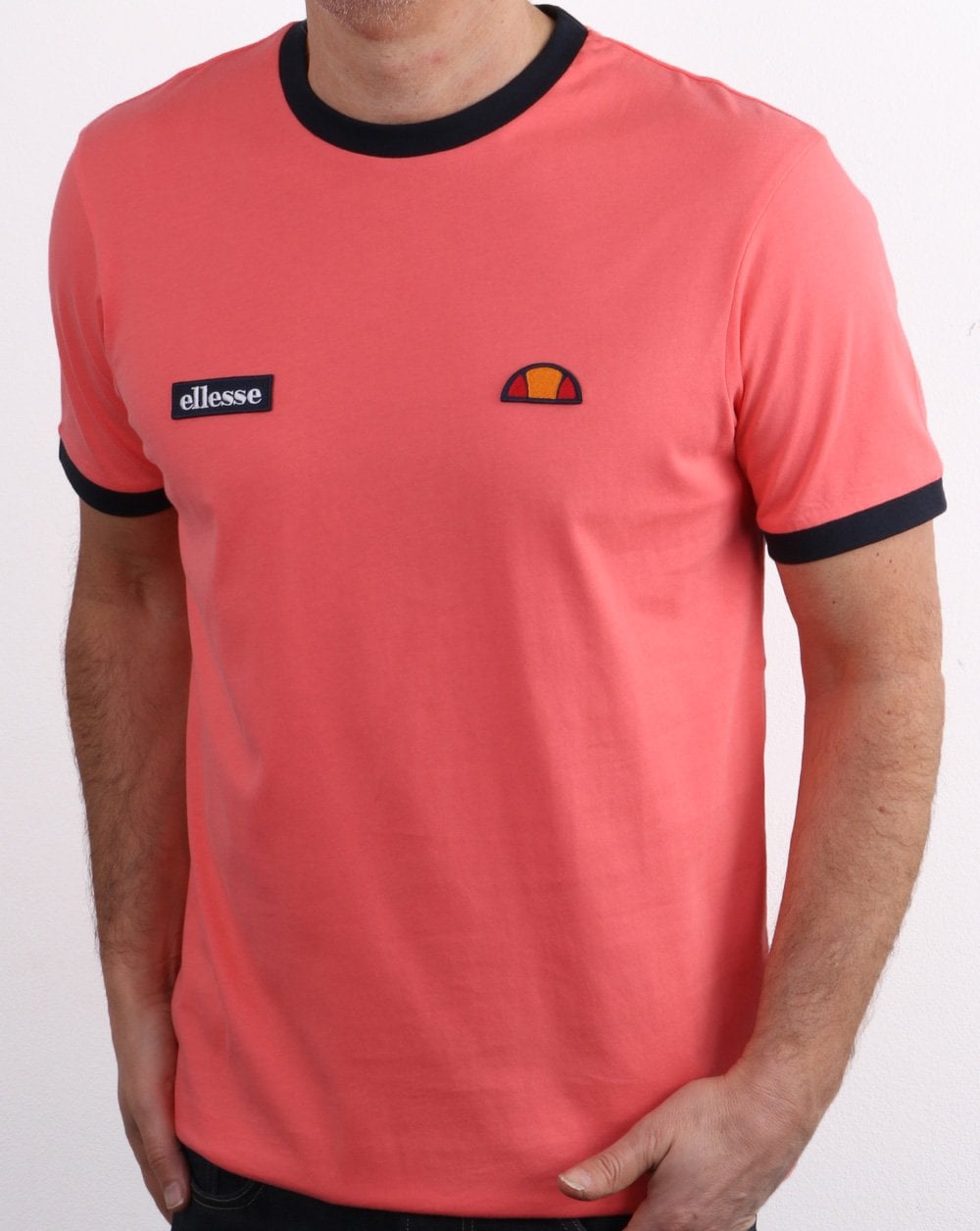 Ellesse Ringer Tee Coral/navy