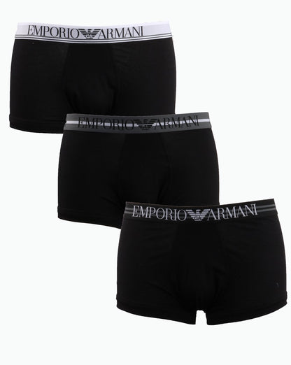 Emporio Armani 3 Pack Boxer Shorts Black