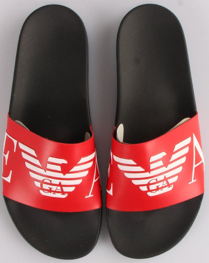 Emporio Armani Sliders Navy/Red