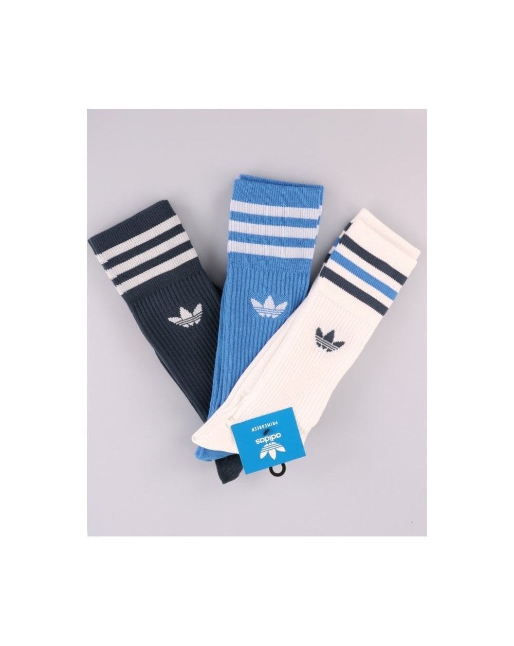 Adidas Originals Solid Crew Sock 3 Pack White/blue/navy