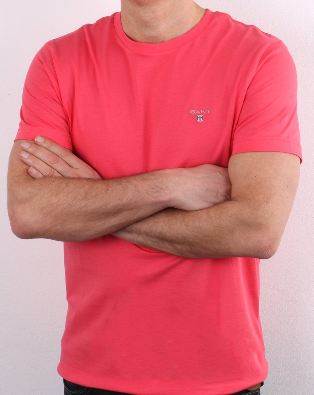 Gant Solid Crew Neck T Shirt Paradise Pink