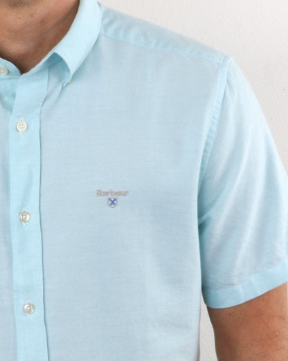 Barbour Oxford Short Sleeve Shirt Light Aqua