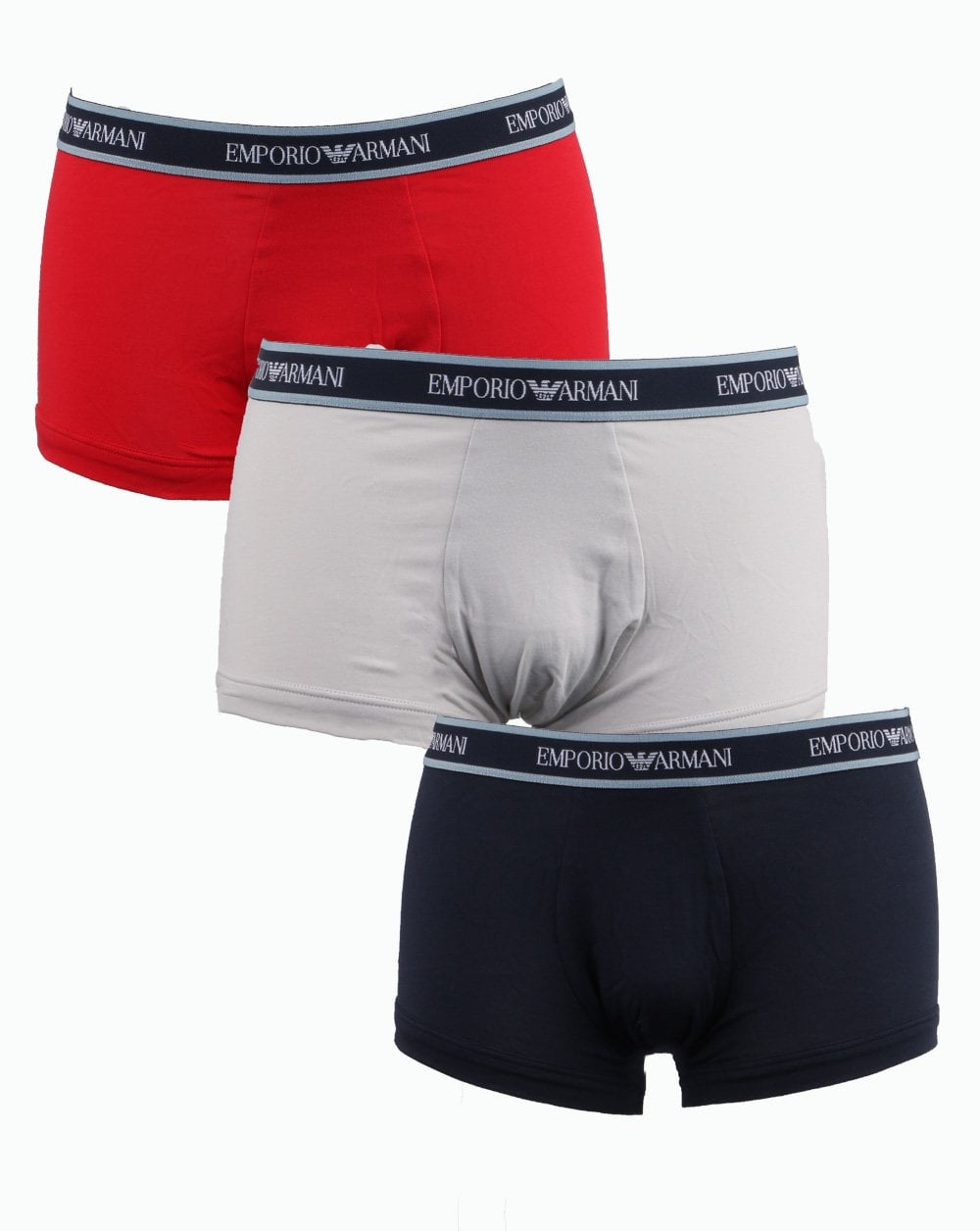 Emporio Armani 3 Pack Boxer Shorts Navy/Poppy/Cloud