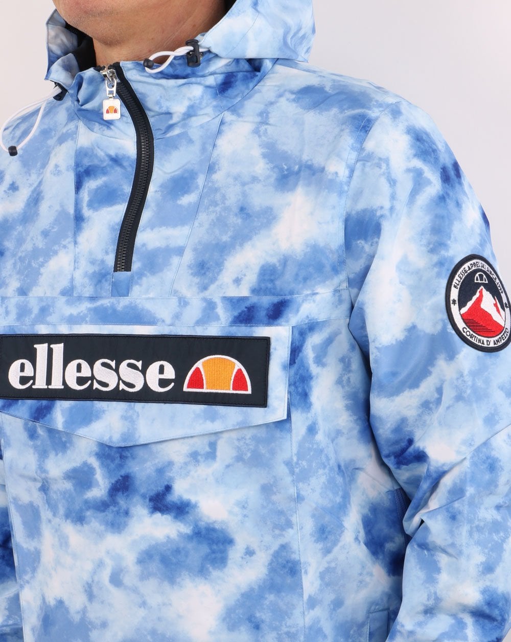 Ellesse Quarter Zip Jacket Tie Dye Blue