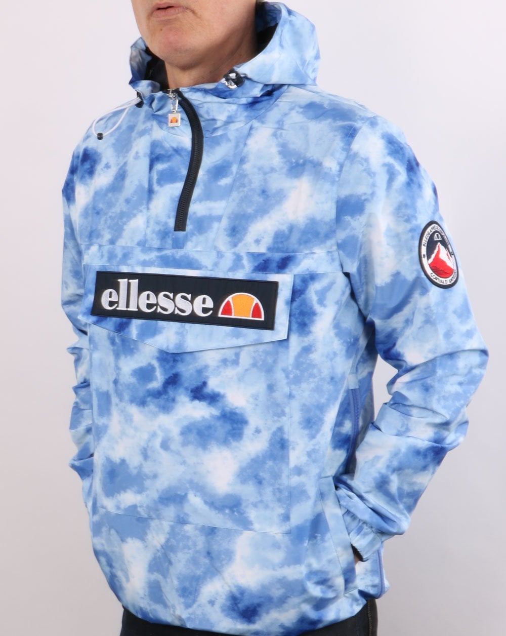 Ellesse Quarter Zip Jacket Tie Dye Blue