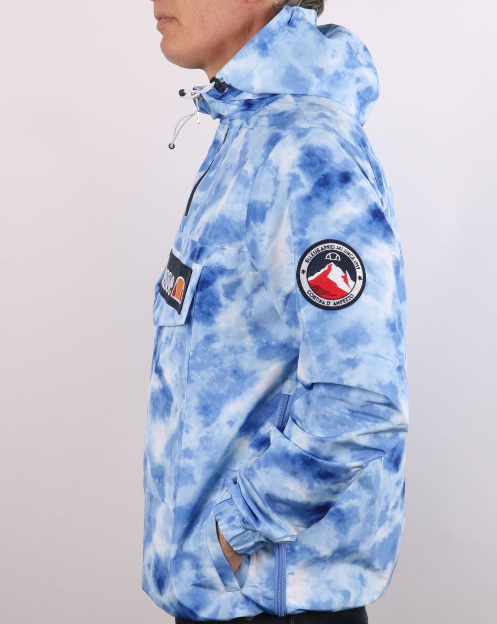 Ellesse Quarter Zip Jacket Tie Dye Blue