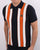 Trojan Short Sleeve Multi Striped Knit Navy