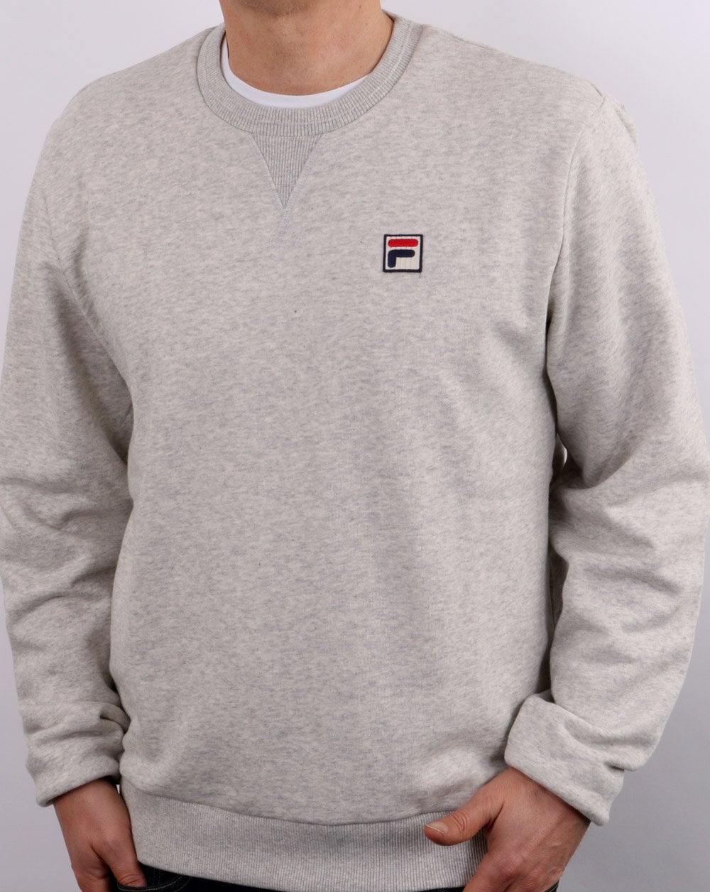 Fila Vintage Crew Sweatshirt Light Grey Marl
