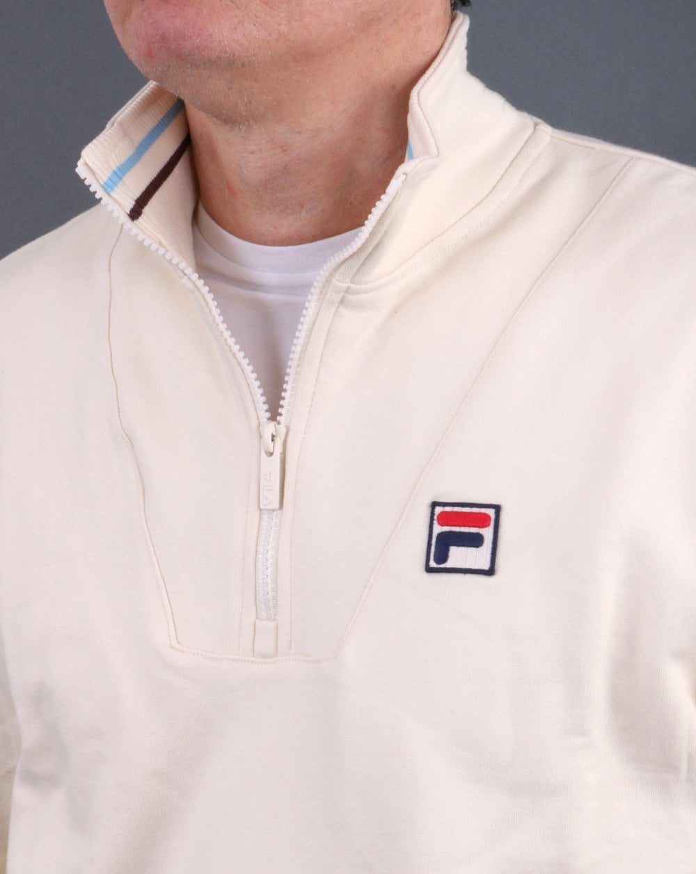Fila Vintage 1/4 Zip Sweatshirt Cream