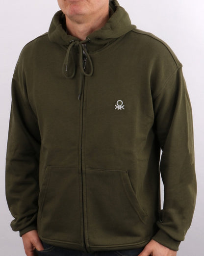 Benetton Full Zip Hoodie Khaki