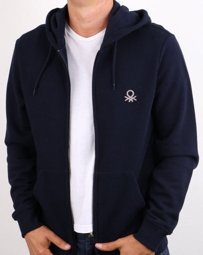Benetton Full Zip Hoodie Navy