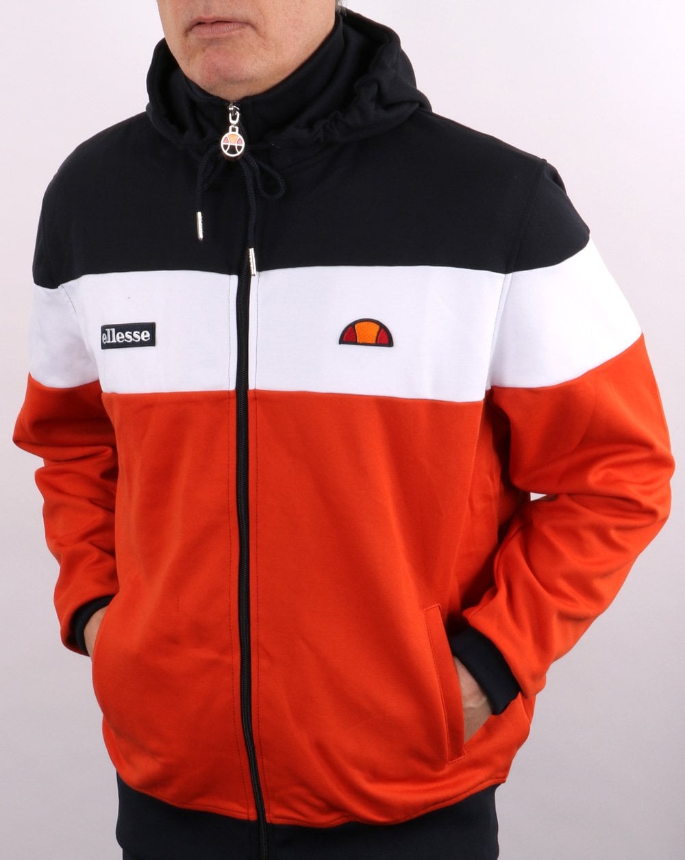 Ellesse Caproni Hooded Track Top Dark Orange