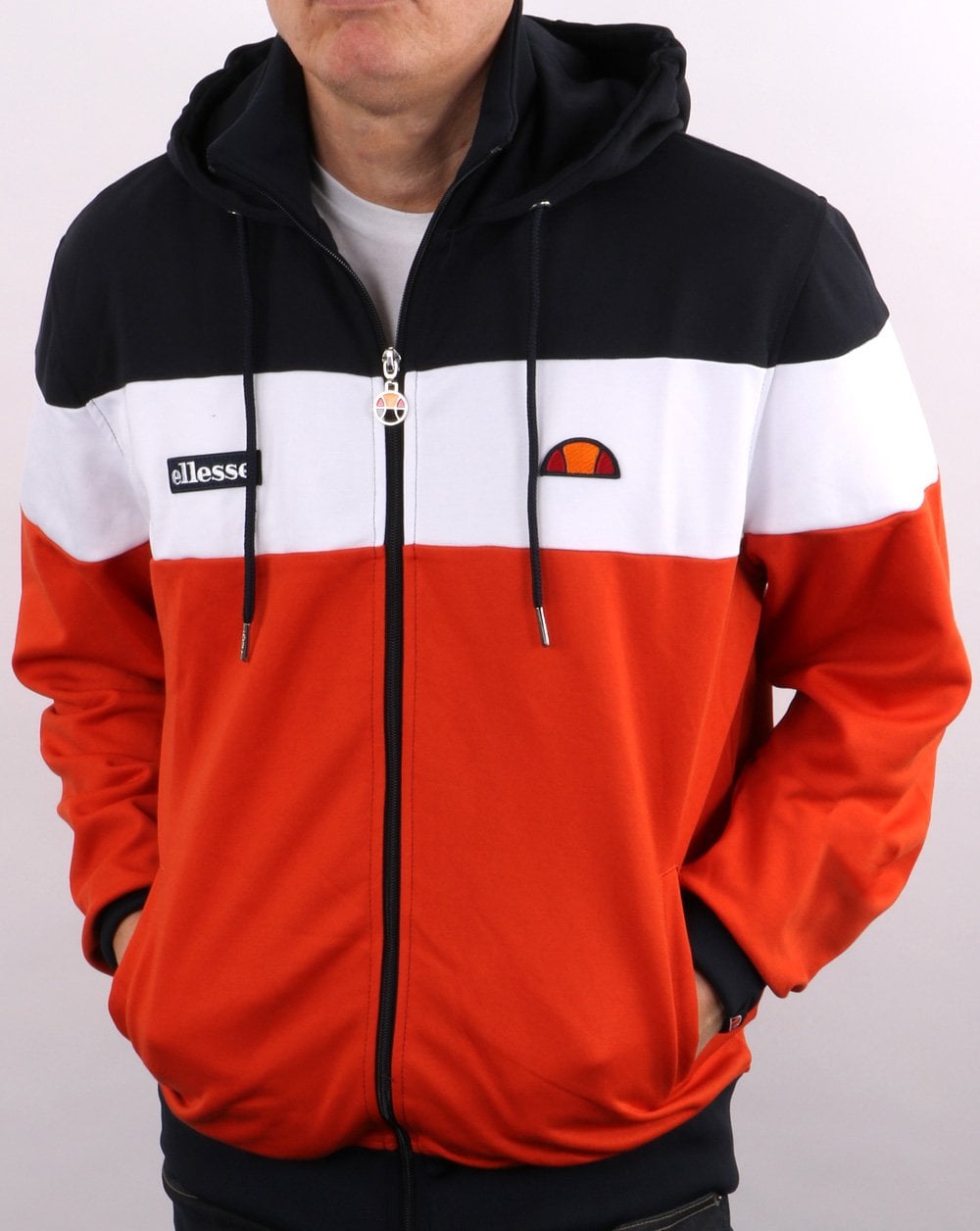 Ellesse Caproni Hooded Track Top Dark Orange