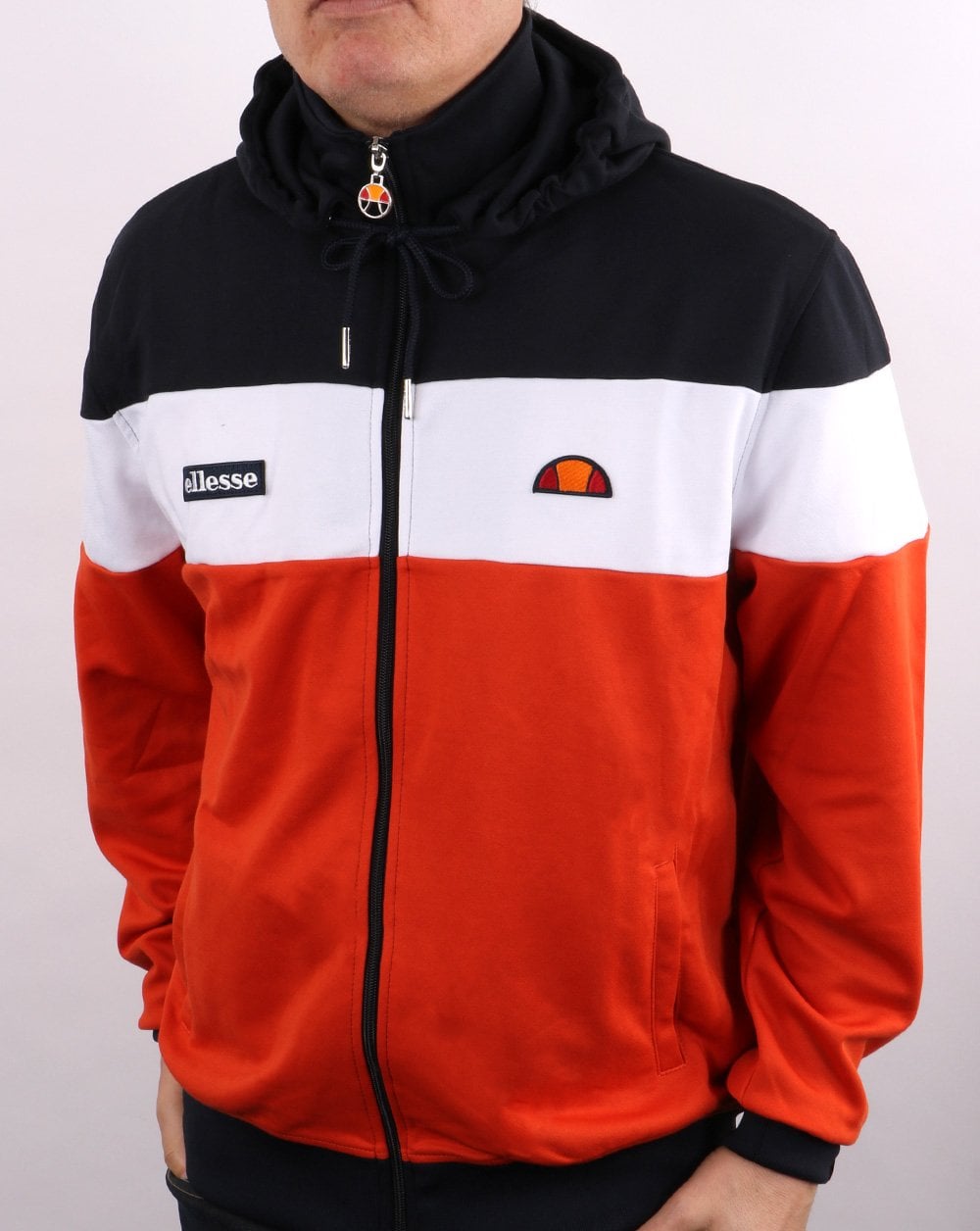 Ellesse Caproni Hooded Track Top Dark Orange
