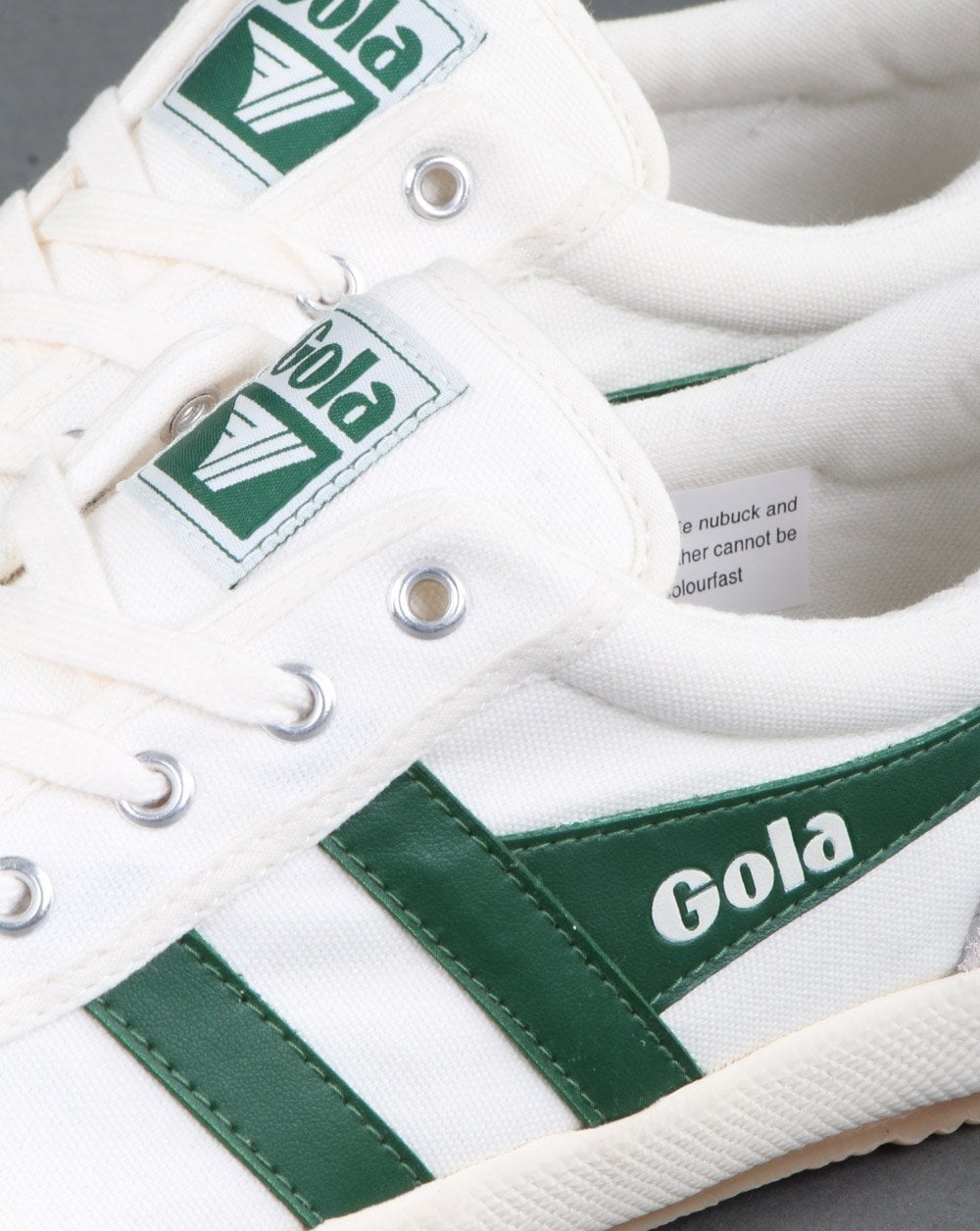Gola Canvas Suede Trainer Off White/Green