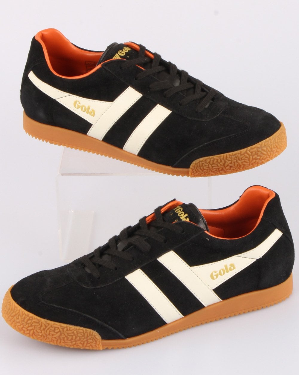 Gola Harrier Suede Trainer Black/Off White