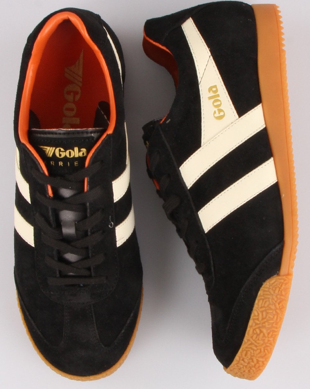 Gola Harrier Suede Trainer Black/Off White