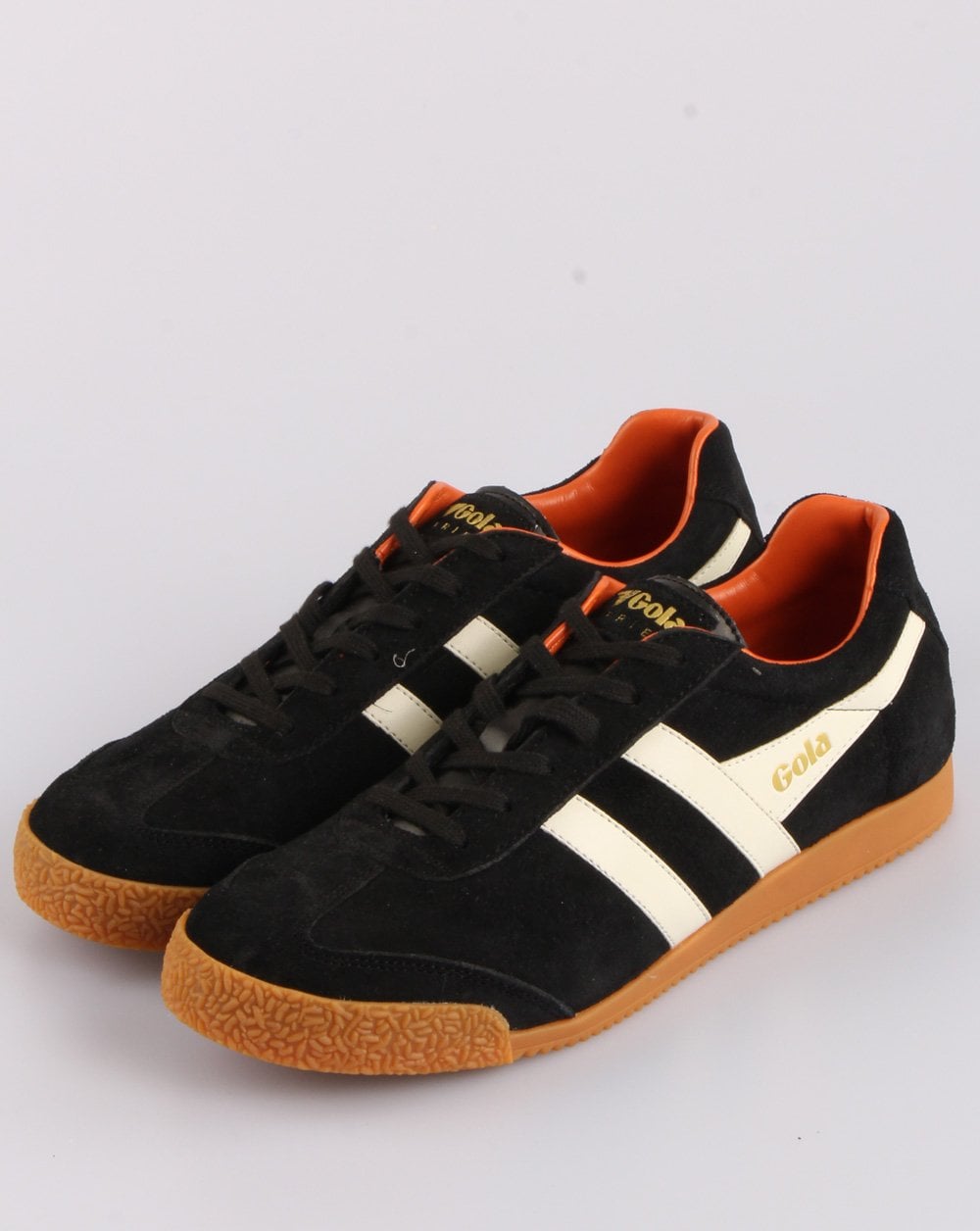 Gola Harrier Suede Trainer Black/Off White