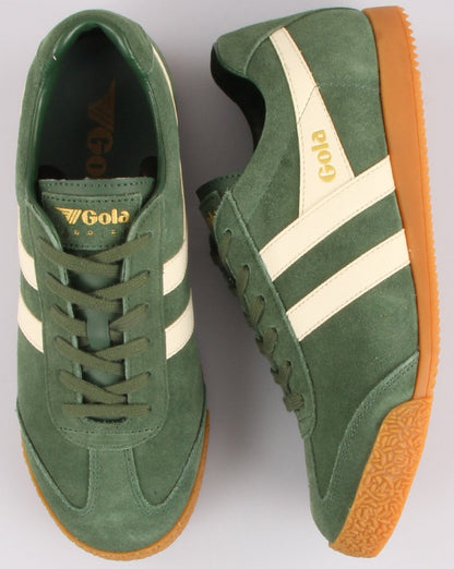 Gola Harrier Suede Trainer Evergreen/Off White