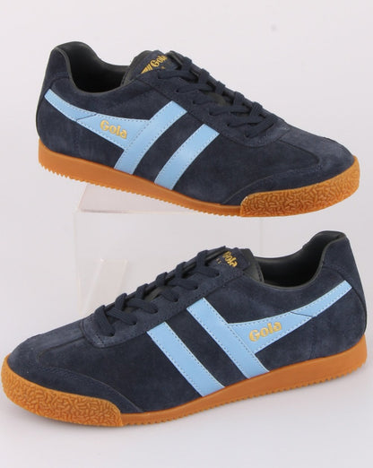 Gola Harrier Suede Trainer Navy/Sky Blue