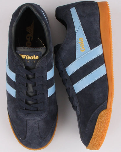 Gola Harrier Suede Trainer Navy/Sky Blue