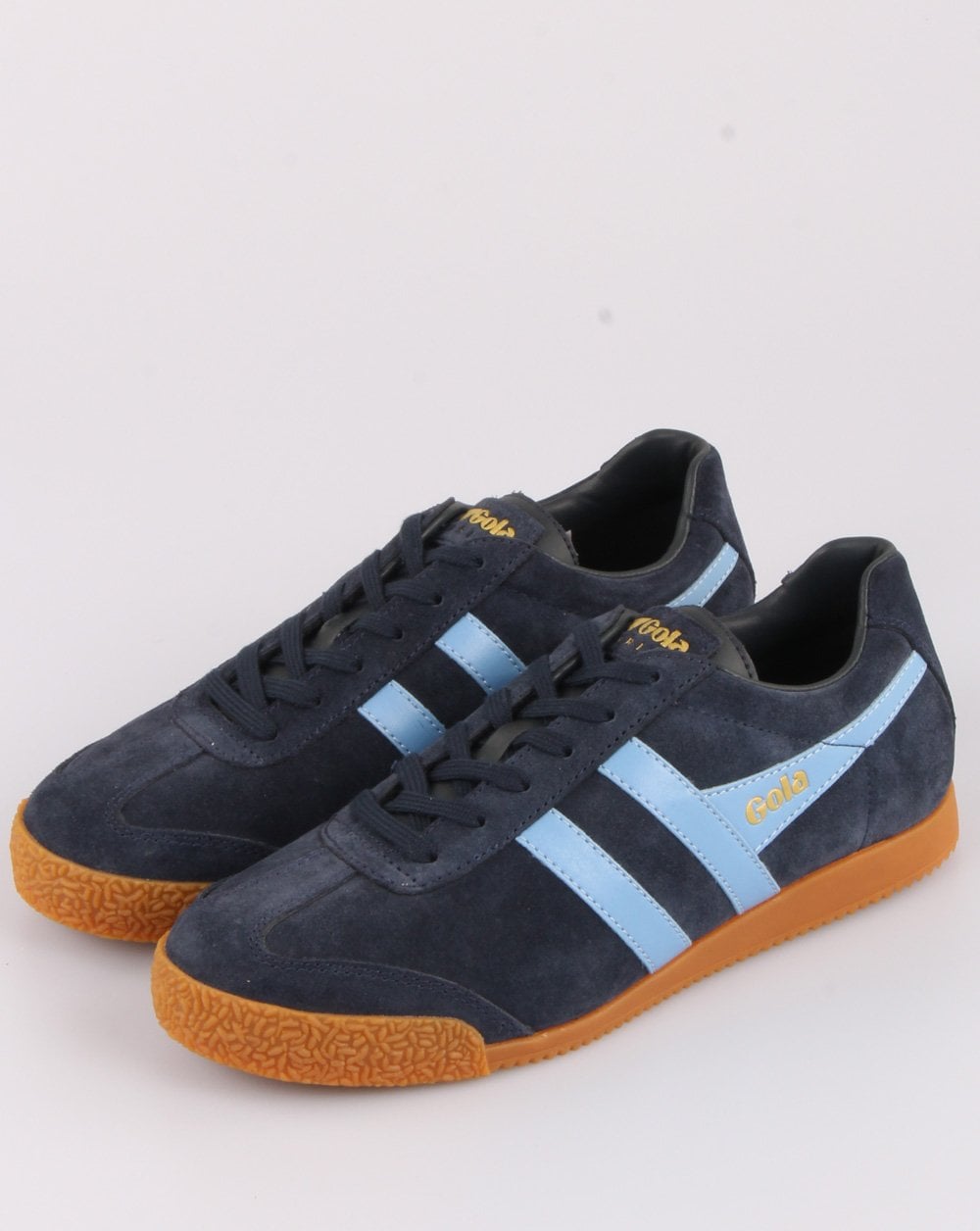 Gola Harrier Suede Trainer Navy/Sky Blue