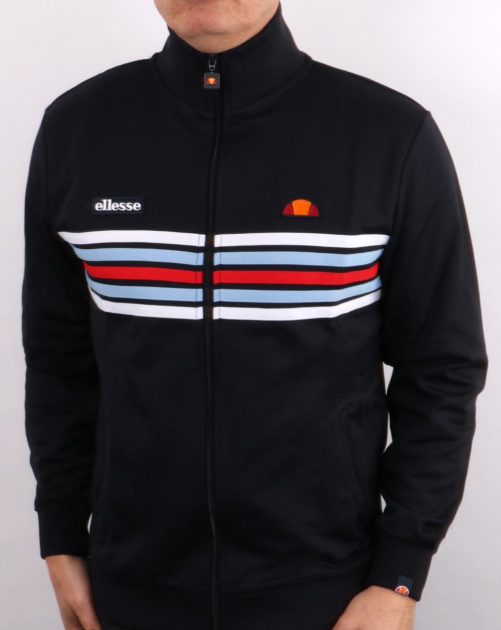 Ellesse 5 stripe Track Top Navy